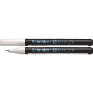 Marker cu vopsea Schneider Maxx 278, varf subtire, scriere de 0.8 mm, alb
