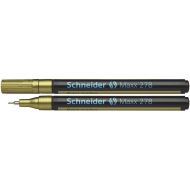 Marker cu vopsea Schneider Maxx 278, varf subtire, scriere de 0.8 mm, auriu