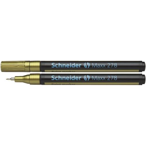 Marker cu vopsea Schneider Maxx 278, varf subtire, scriere de 0.8 mm, auriu