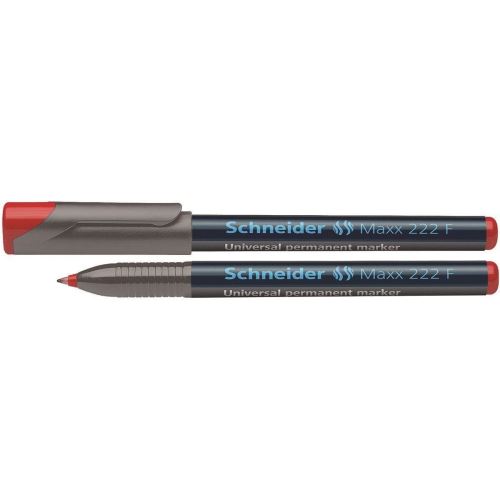 Marker permanent Schneider 222, tip F, scriere de 0.7 mm, rosu