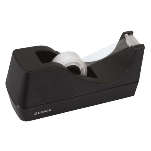 Dispenser de birou DOANU pentru banda adeziva, corp solid, latime banda 19mm, negru