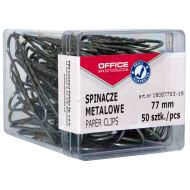 Agrafe metalice OFFICE Products in cutiuta plastic, rotunjite, 77 mm, 50 buc/blister