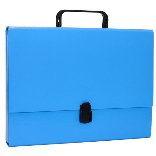 Servieta din carton OFFICE Products, burduf 50 mm, inchidere cu clip, A4+, albastru