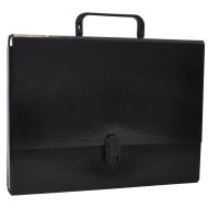 Servieta din carton OFFICE Products, burduf 50 mm, inchidere cu clip, A4+, negru