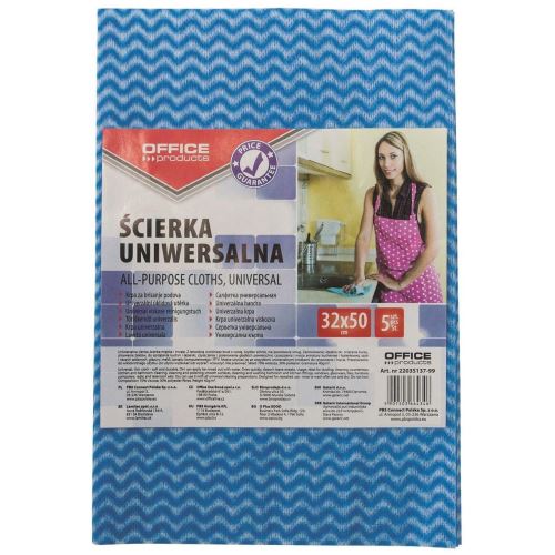 Lavete curatare OFFICE Products Universal, 32 x 50 cm, 5 buc/set, albastru