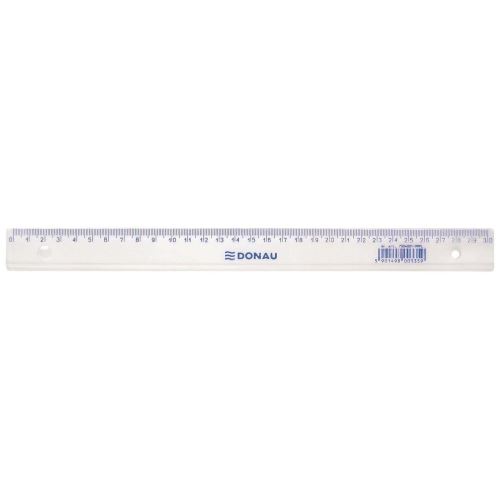 Rigla din plastic DONAU 30 cm, transparent