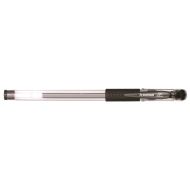 Pix cu gel DONAU, corp transparent cu grip, scriere de 0.5 mm, negru