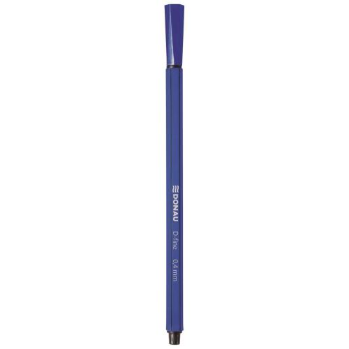 Fineliner DONAU D-Fine, scriere de 0.4 mm, corp hexagonal, albastru