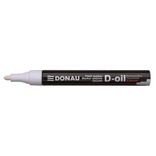 Marker cu vopsea DONAU D-Oil, scriere de 2.8 mm, alb