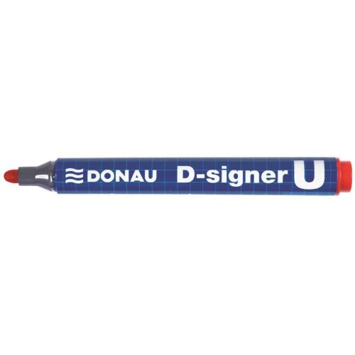 Marker permanent DONAU D-Singer U, varf rotund, scriere de 2 - 4 mm, rosu