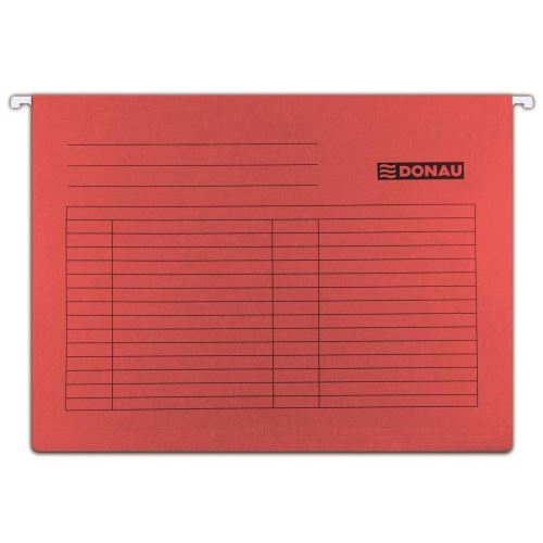 Dosar suspendabil DONAU, A4, cu eticheta, carton 230 gsm, rosu