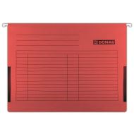 Dosar suspendabil DONAU, A4, cu burduf si eticheta, 400 foi, carton 230 gsm, rosu