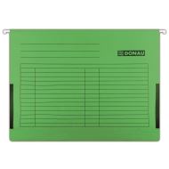 Dosar suspendabil DONAU, A4, cu burduf si eticheta, 400 foi, carton 230 gsm, verde