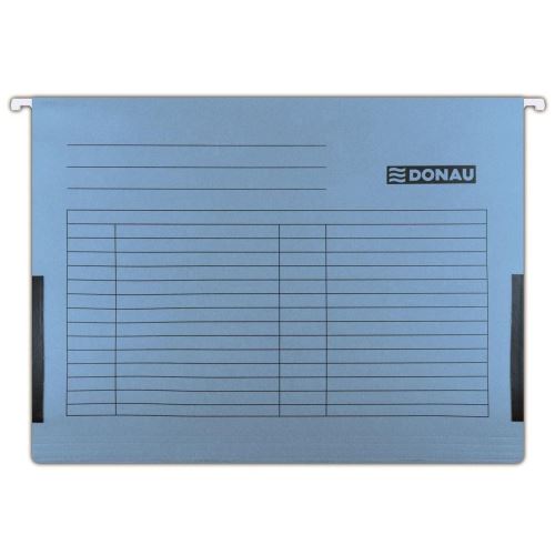 Dosar suspendabil DONAU, A4, cu burduf si eticheta, 400 foi, carton 230 gsm, albastru