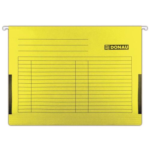 Dosar suspendabil DONAU, A4, cu burduf si eticheta, 400 foi, carton 230 gsm, galben