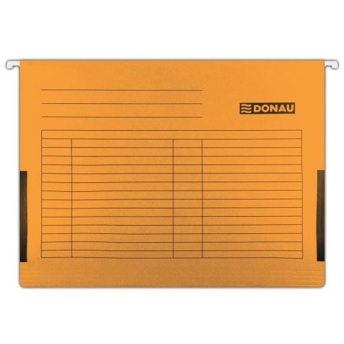 Dosar suspendabil DONAU, A4, cu burduf si eticheta, 400 foi, carton 230 gsm, portocaliu