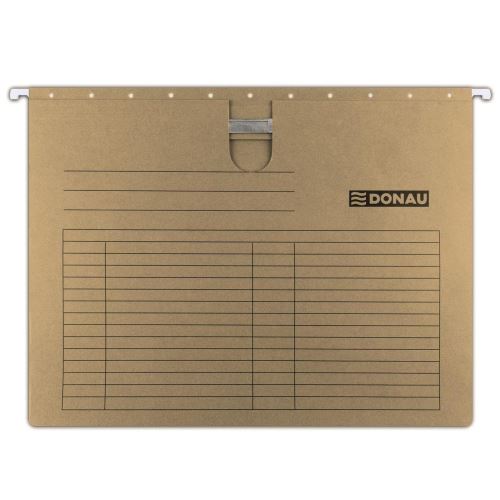 Dosar suspendabil DONAU, A4, cu sina si eticheta, carton 230 gsm, maro