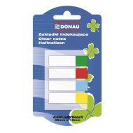 Index adeziv din plastic DONAU, semitransparent, 45 x 12 mm, set 4 x 20 file color