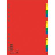 Separatoare A4 plastifiate DONAU, index alfabetic A-Z, color, 120 microni