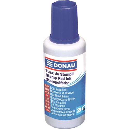 Tus pentru stampila DONAU, cu picurator, 30 ml, albastru