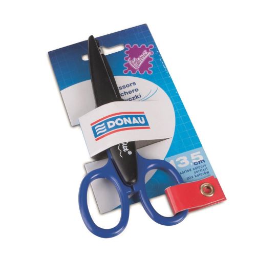 Foarfeca scolara pentru decoratiuni DONAU, 13.5 cm, diverse culori, blister