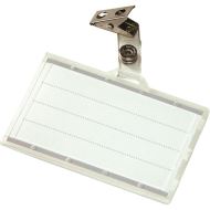 Ecuson orizontal DONAU cu clips metalic, plastic rigid, 85 x 50 mm