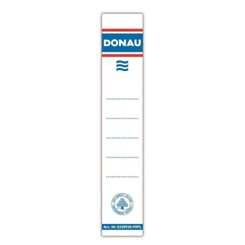 Etichete pentru biblioraft DONAU, interschimbabile, albe, printate fata/verso, 28 x 153 mm, 20 buc/set