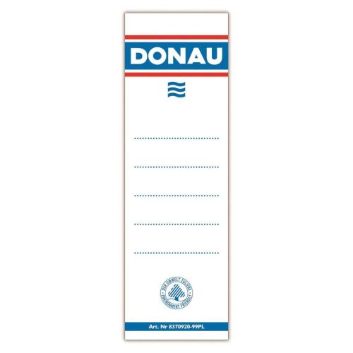 Etichete pentru biblioraft DONAU, interschimbabile, albe, printate fata/verso, 48 x 153 mm, 20 buc/set
