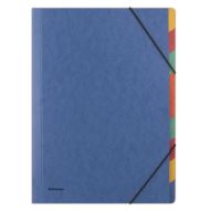 Mapa din carton DONAU, cu 9 separatoare color si elastic pe colturi, 260 x 343 mm, albastru