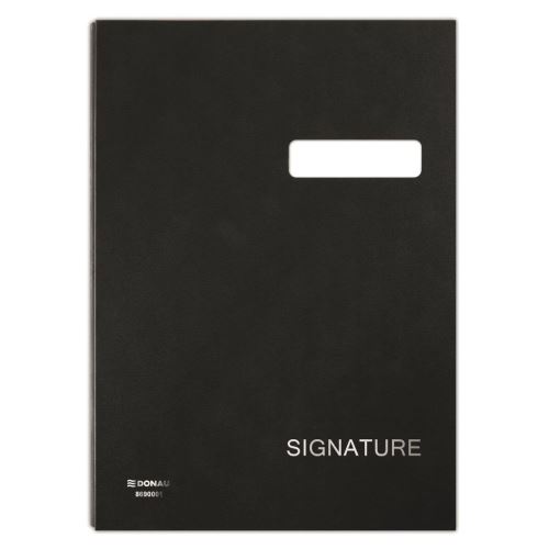 Mapa pentru semnaturi DONAU, cu 20 separatoare, cartonata, 245 x 343 mm, negru