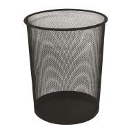 Cos din plasa metalica Q-CONNECT MESH, 19 litri, inaltime 34 cm, diametru 295/240 mm, negru