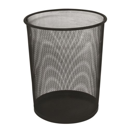 Cos din plasa metalica Q-CONNECT MESH, 19 litri, inaltime 34 cm, diametru 295/240 mm, negru