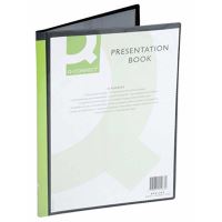 Mapa de prezentare Q-CONNECT cu file interioare si buzunare exterioare, 10 folii, A4, 460/38 microni, negru