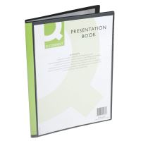 Mapa de prezentare Q-CONNECT cu file interioare si buzunare exterioare, 20 folii, A4, 460/38 microni, negru