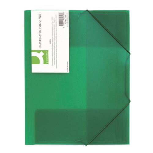 Mapa din plastic Q-CONNECT, cu elastic pe colturi, A4, 400 microni, verde