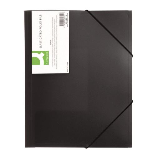 Mapa din plastic Q-CONNECT, cu elastic pe colturi, A4, 400 microni, negru