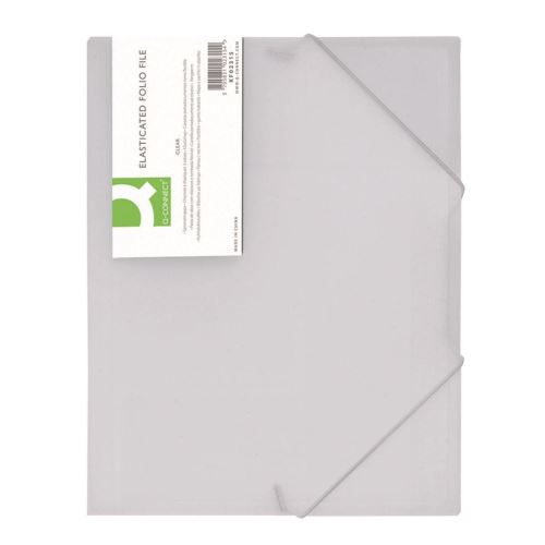 Mapa din plastic Q-CONNECT, cu elastic pe colturi, A4, 400 microni, alb