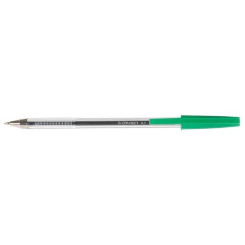 Pix fara mecanism Q-CONNECT Cristal, corp transparent, scriere de 0.7 mm, verde
