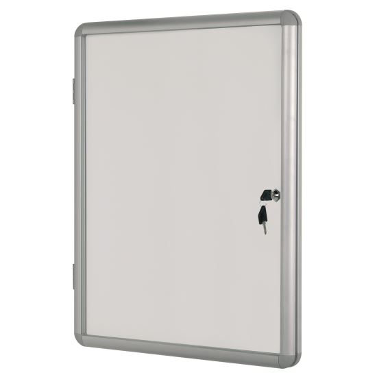 Avizier magnetic Bi-Office, 67 x 93 cm, 9 x A4, geam din plastic, cristal, rama aluminiu