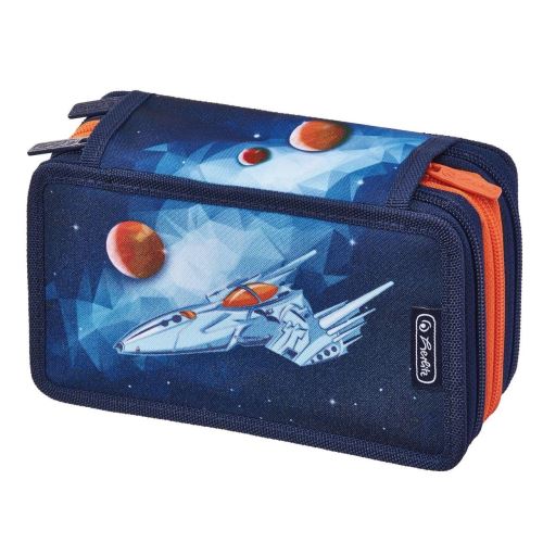 PENAR HERLITZ ECHIPAT 31 PIESE CU 3 COMPARTIMENTE MOTIV JET, 19,0x11,5x7,0CM