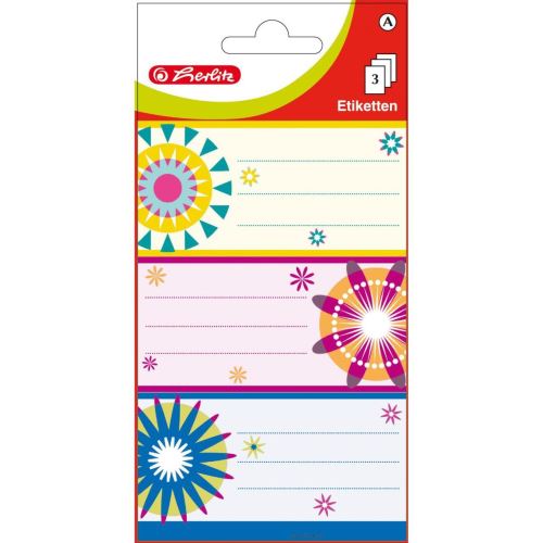 Etichete scolare Herlitz Flori, 3/coala, 3 coli/blister
