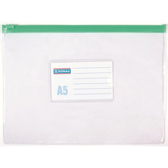 Mapa din plastic DONAU Zip Bag, cu fermoar, A5 (240 x 180 mm), transparent