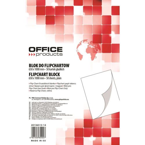 Hartie flipchart OFFICE Products, 65 x 100 cm, velin, 50 coli/set