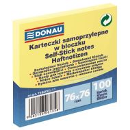 Notite adezive DONAU,  76 x 76 mm, galben pal,  100 file