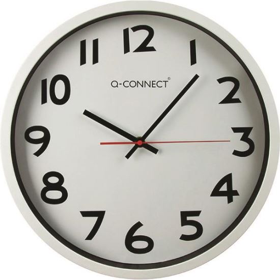 Ceas de perete Q-CONNECT Varsovia, din plastic, diametru 34 cm, rama alba