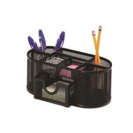 Organizator de birou Q-CONNECT MESH, 8 compartimente, din plasa metalica, 235 x 112 x 100 mm, negru