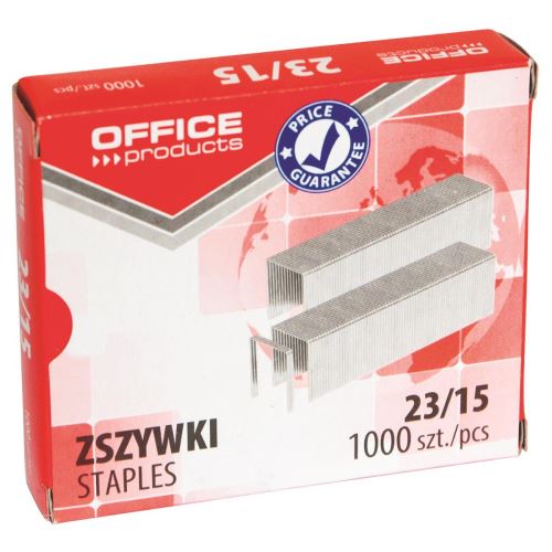 Capse zincate OFFICE Products 23/15, pentru 120 coli, 1000 buc/cutie