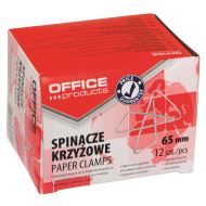 Agrafe metalice OFFICE Products, tip fluture, 65 mm, 12 buc/cut