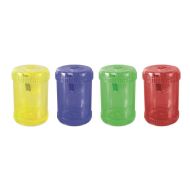 Ascutitoare plastic DONAU, simpla, cu container rotund, 38 x 59 x 38 mm, diverse culori