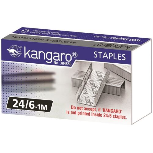 Capse galvanizate Kangaro 24/6, 1000 buc/cutie